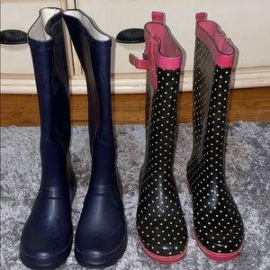 Two pair of rainboots